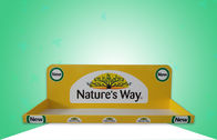 Лоснистый желтый дисплей подносов ПДК картона повышая продукты медицины &amp; здравоохранения с облегченным дизайном